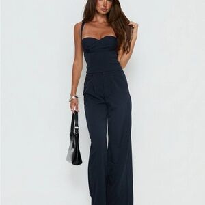 Princess Polly - Navy Pinstripe Jumpsuit